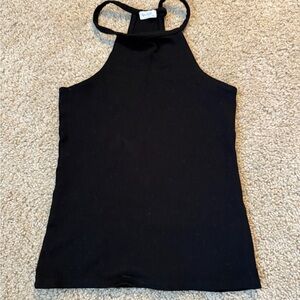 Brandy Melville Black Ribbed Halter Tank